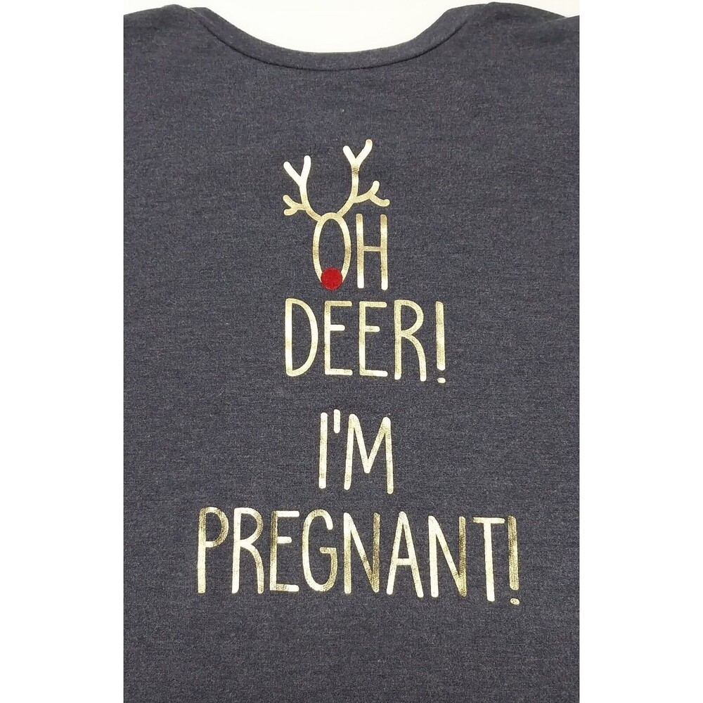 Motherhood Maternity Size XL Oh Deer I'm Pregnant Graphic Top Longsleeve Moms
